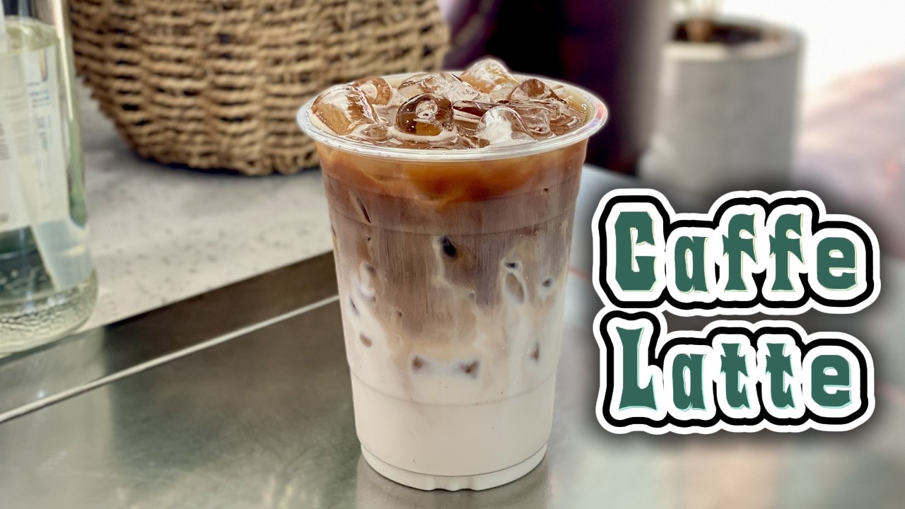 Cafe Vlog EP.1901 | Iced Caffe Latte Recipe | Perfect Barista Technique