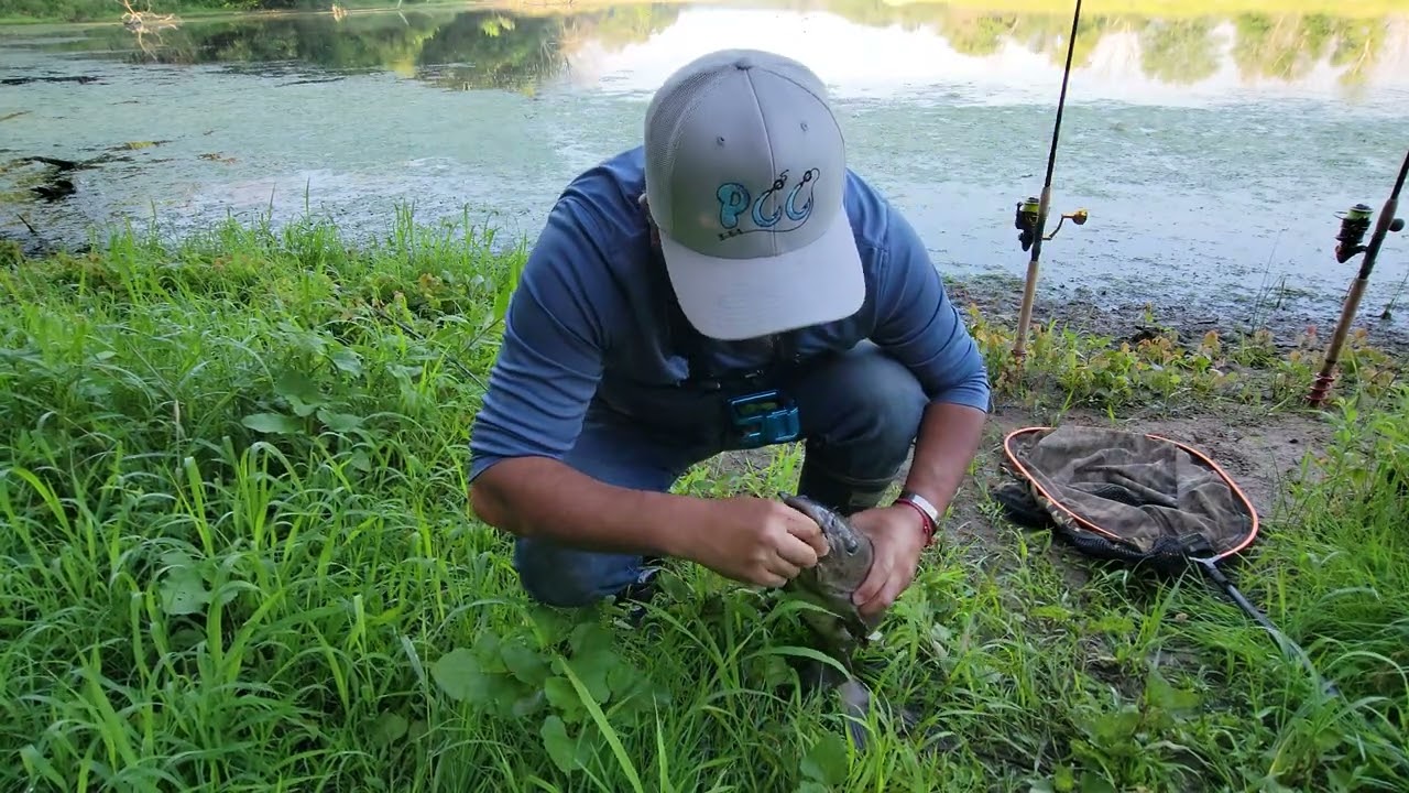 PESCANDO en el ri&oacute; con lombriz - Pesca con Anzuelo