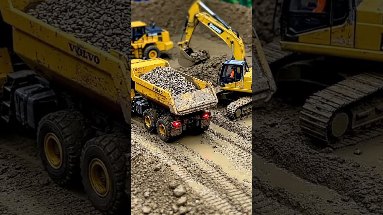 STUCKING RC TRUCKS & EXCAVATOR// RC MINING LIEBHERR  DIGGER// STONEBREAKER-AREA 
