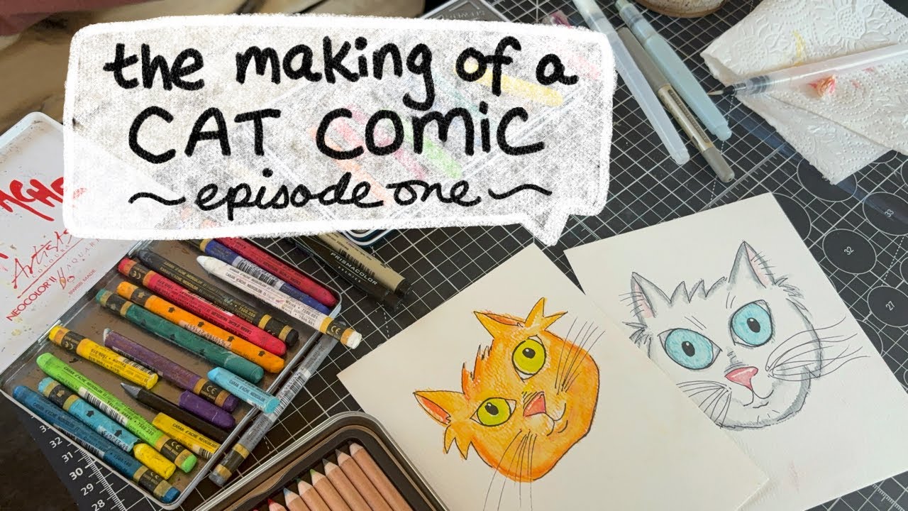 the making of a cat comic | trying out artist crayons 🖍️ episode 1