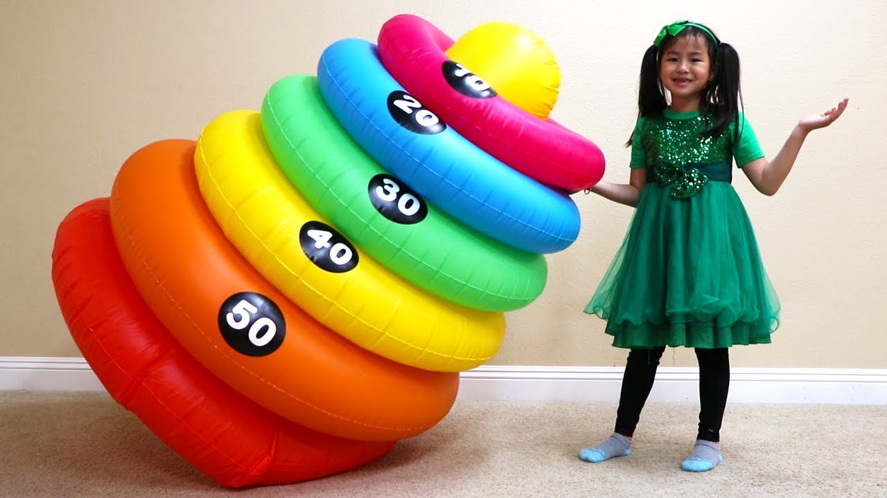 Jannie Pretend Play Magic Stacking Rings Transform Colors for Kids
