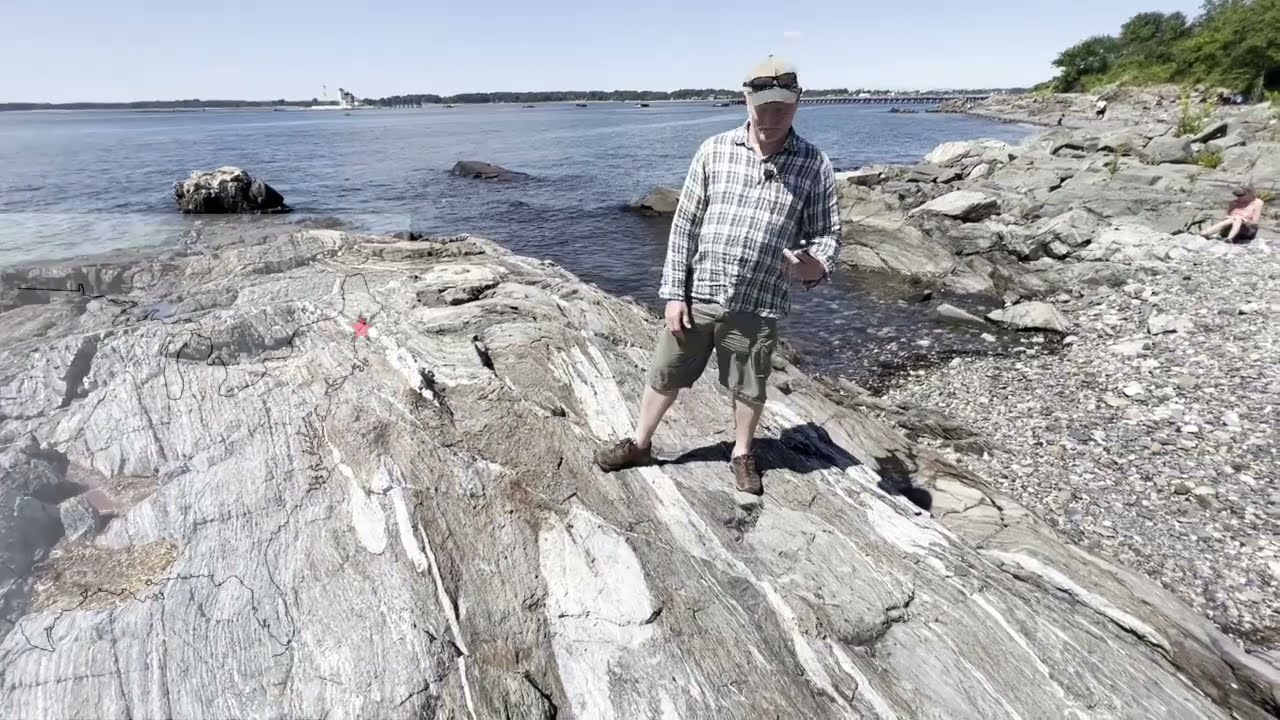 Combined Ductile and Brittle Deformation at Fort Foster, Maine, USA.