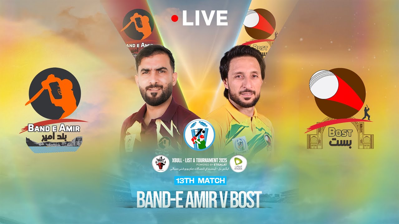 CRICKET LIVE: Band-e-Amir Region vs Bost Region | Match 13 | Sep 2 | List A | Khost