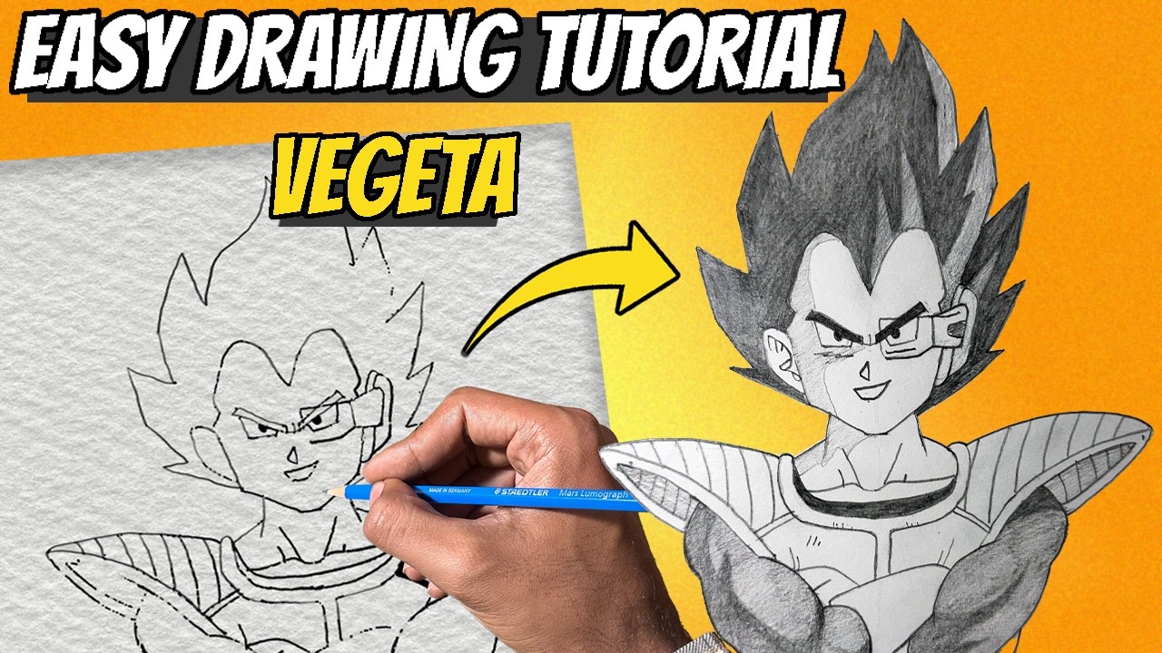 How to Draw Vegeta | Easy Dragon Ball Z Anime Drawing Tutorial