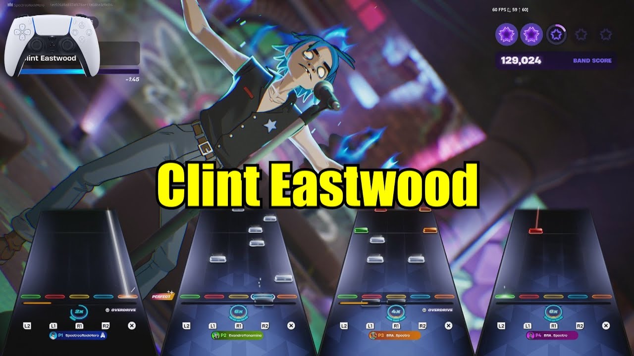 Clint Eastwood by Gorillaz - Fortnite Festival Expert Full Band (Controller)