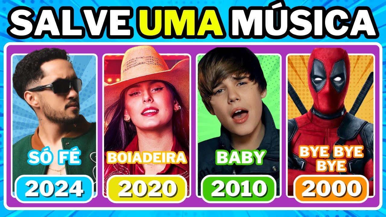 SALVE UMA MÚSICA POR ANO 🎤🎵 As MAIS TOCADAS de 2024 à 2000 | Quiz Musical