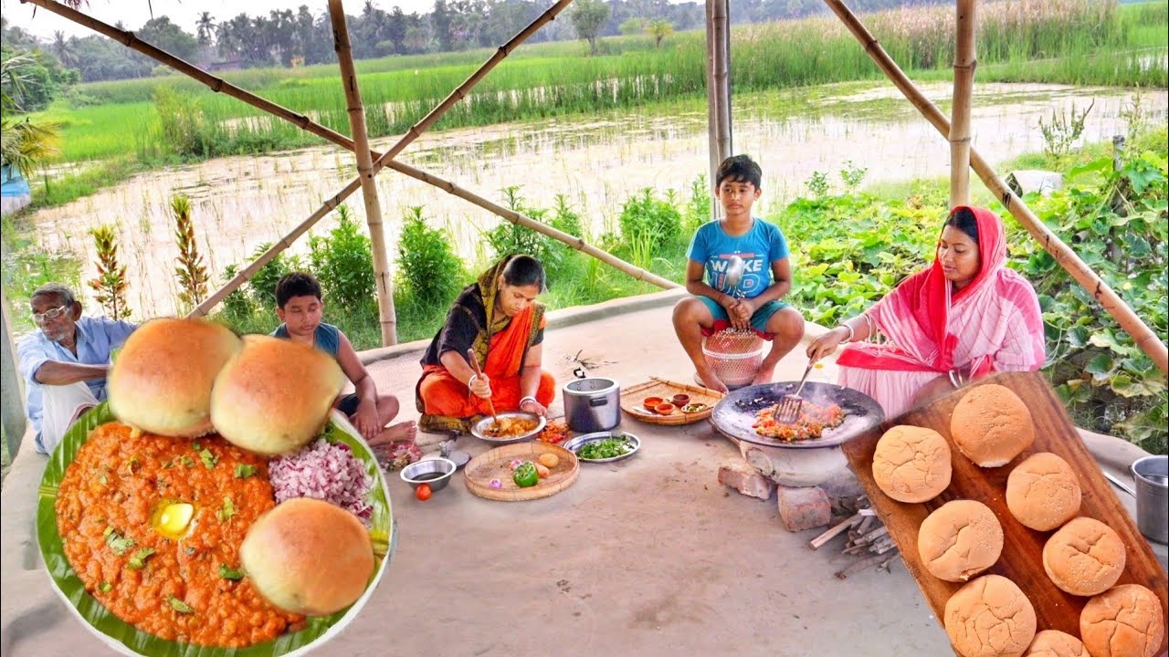 খুব সহজে বাড়িতে দোকানের মতো পাওভাজি বানালাম,দাদু প্রথমবার পাওভাজি খেয়ে খুব খুশি|| pauvaji recipe