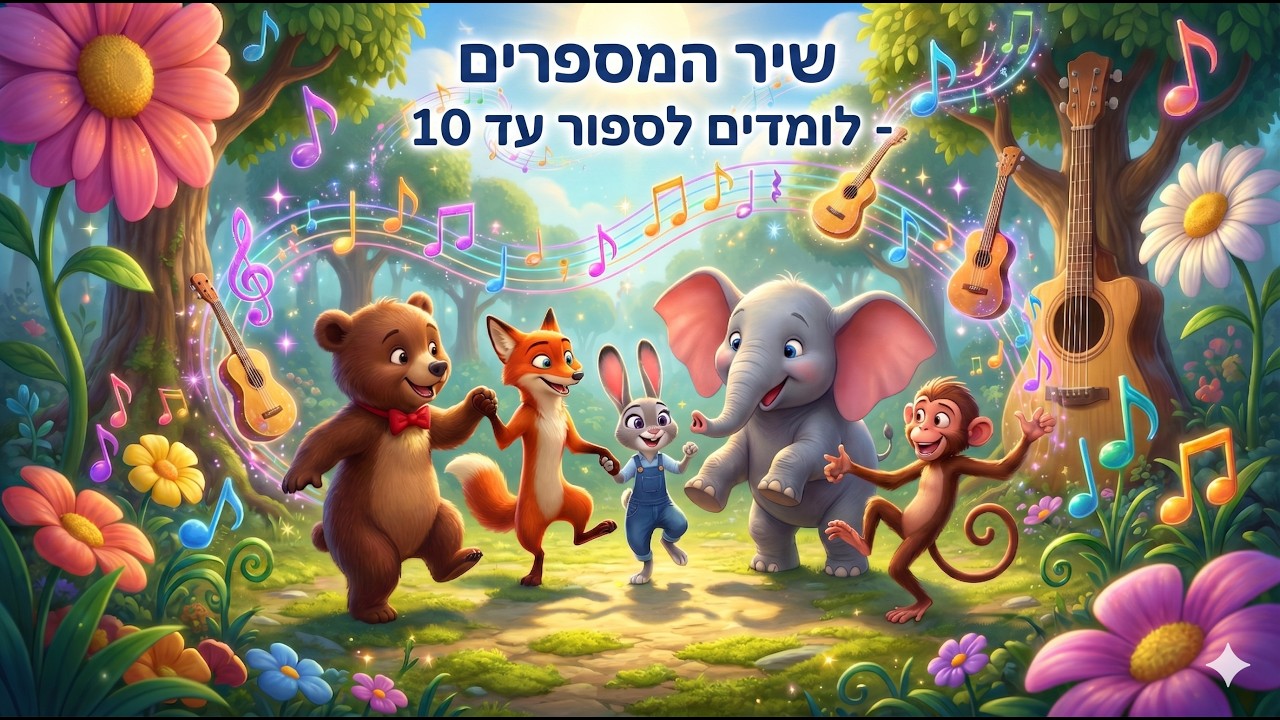 שיר המספרים! 🐘 לומדים לספור עד 10 עם חיות בגן המוזיקלי