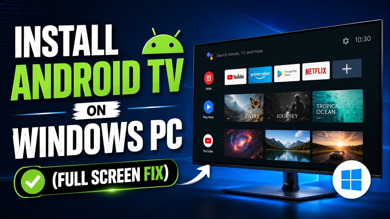 Install Android TV on Windows PC (Full Screen Fix) | Android 16