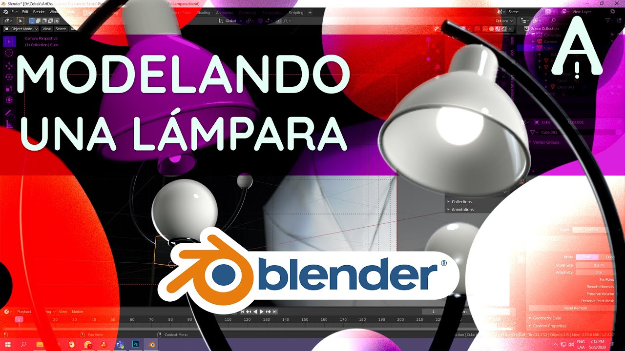 ¿Cómo modelar una lámpara en Blender? | Blender 101