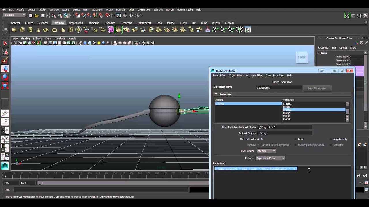 Maya Expressions Tutorial - Wings