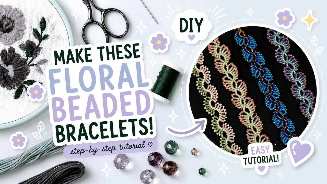 How to Make a Beaded Floral Bracelet | Easy Handmade Jewelry Idea💖