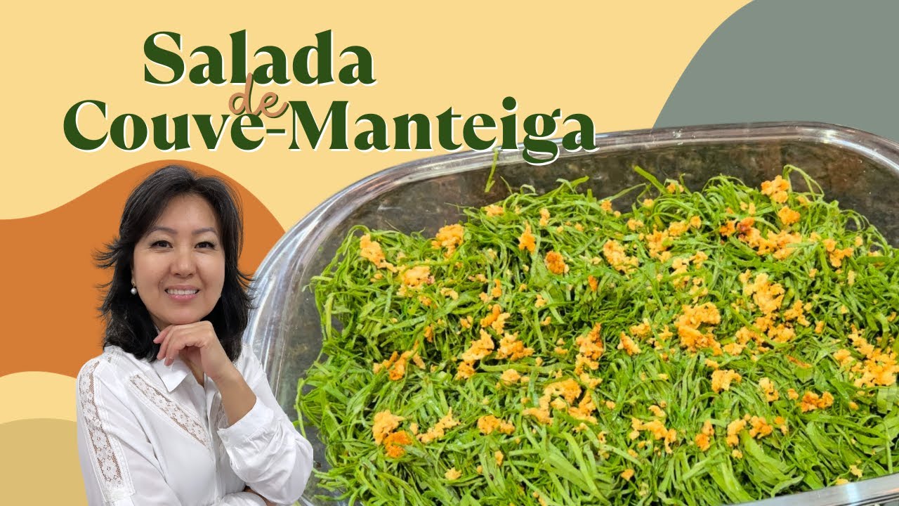 SALADA DE COUVE MANTEIGA COM ALHO FRITO | Salada simples, prática e muito saborosa