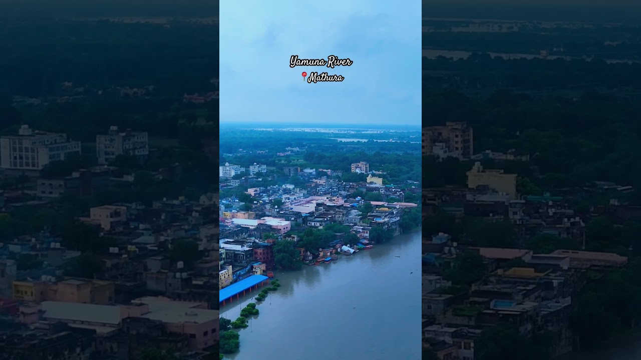 Mathura Yamuna River Alert #mathura #vrindavan #yamuna #flood #news #drone #alert #yamunariver