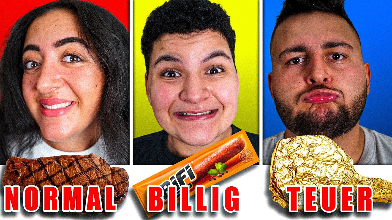 🙄 Billig vs. 😁Normal vs. 🤑Teures Essen Challenge | Can Wick