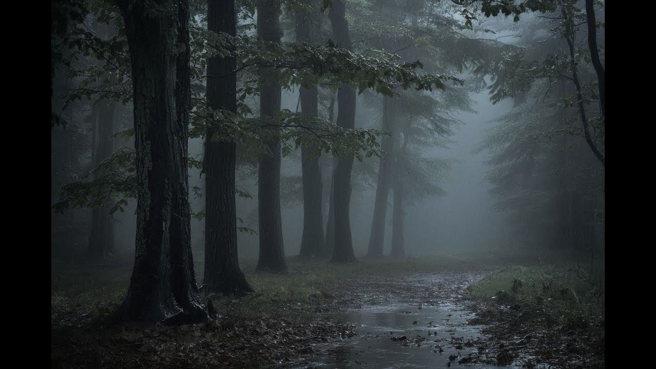 霧に包まれた静かな森の雨音 | 睡眠・リラックス・作業用 |1時間　Mist and Gentle Rain in a Silent Forest | 1hour