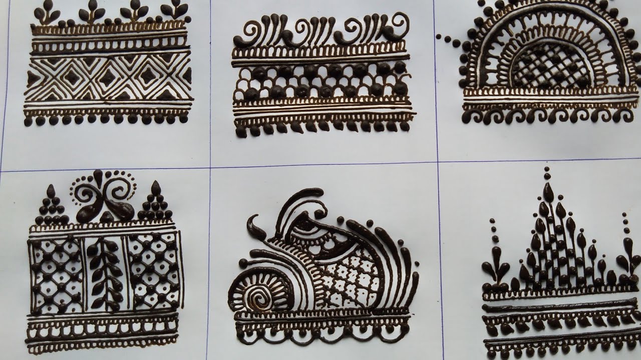 Mehndi design practice:- simple bridal mehndi design starting elements for beginners