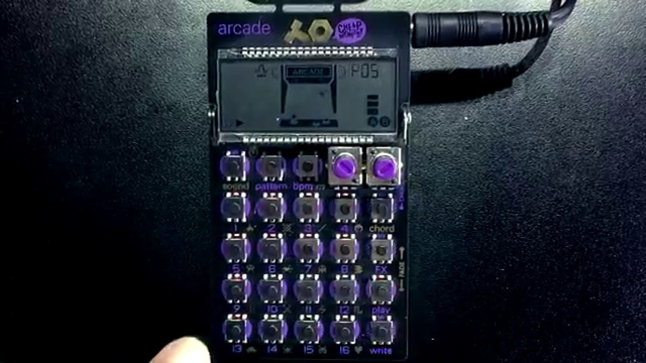 playing the PO-20 ARCADE Pocket Operator!