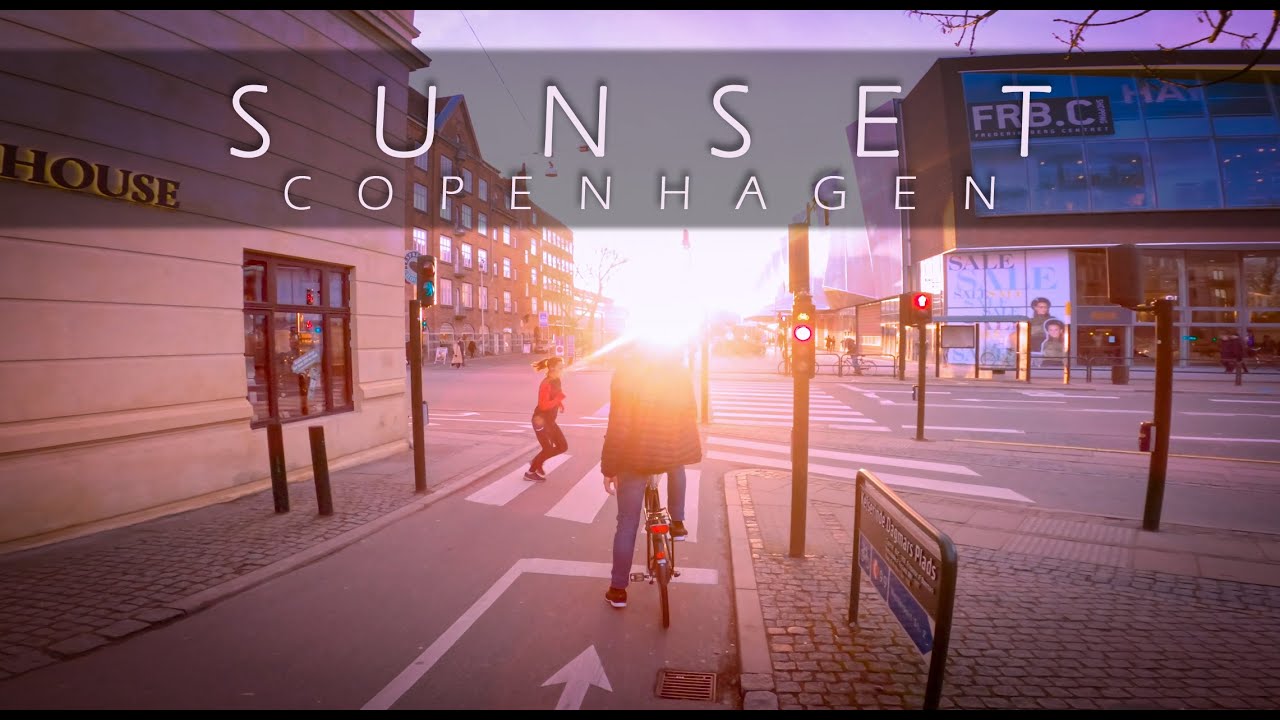 Copenhagen bike ride at Sunset, Bispebjerg to Enghave parken