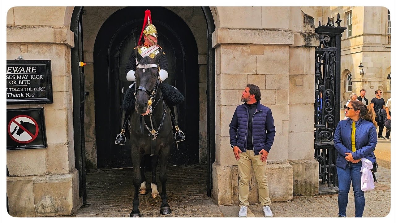Tourist Misunderstands and Tells Guard to 'Get Out of the Box'!