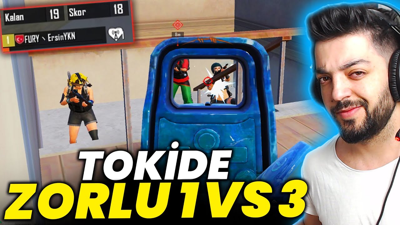 TOKİDE ZORLU 1 VS 3 !! ONE MAN SQUAD PUBG Mobile