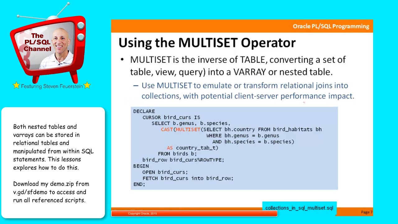 COL7: Using Collections in SQL Statements
