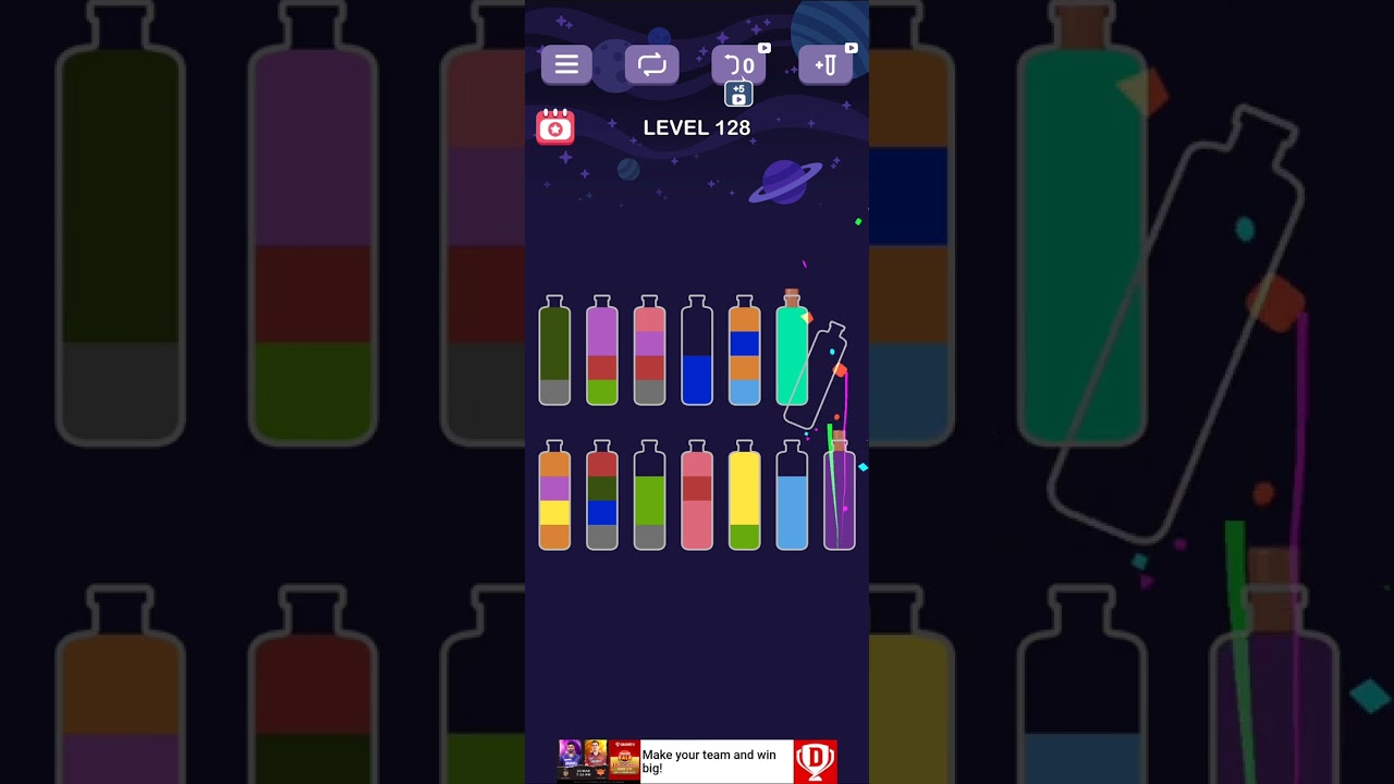 water sort puzzle level- 128