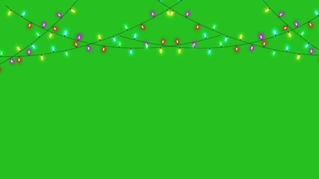 4K Christmas Lights Green Screen