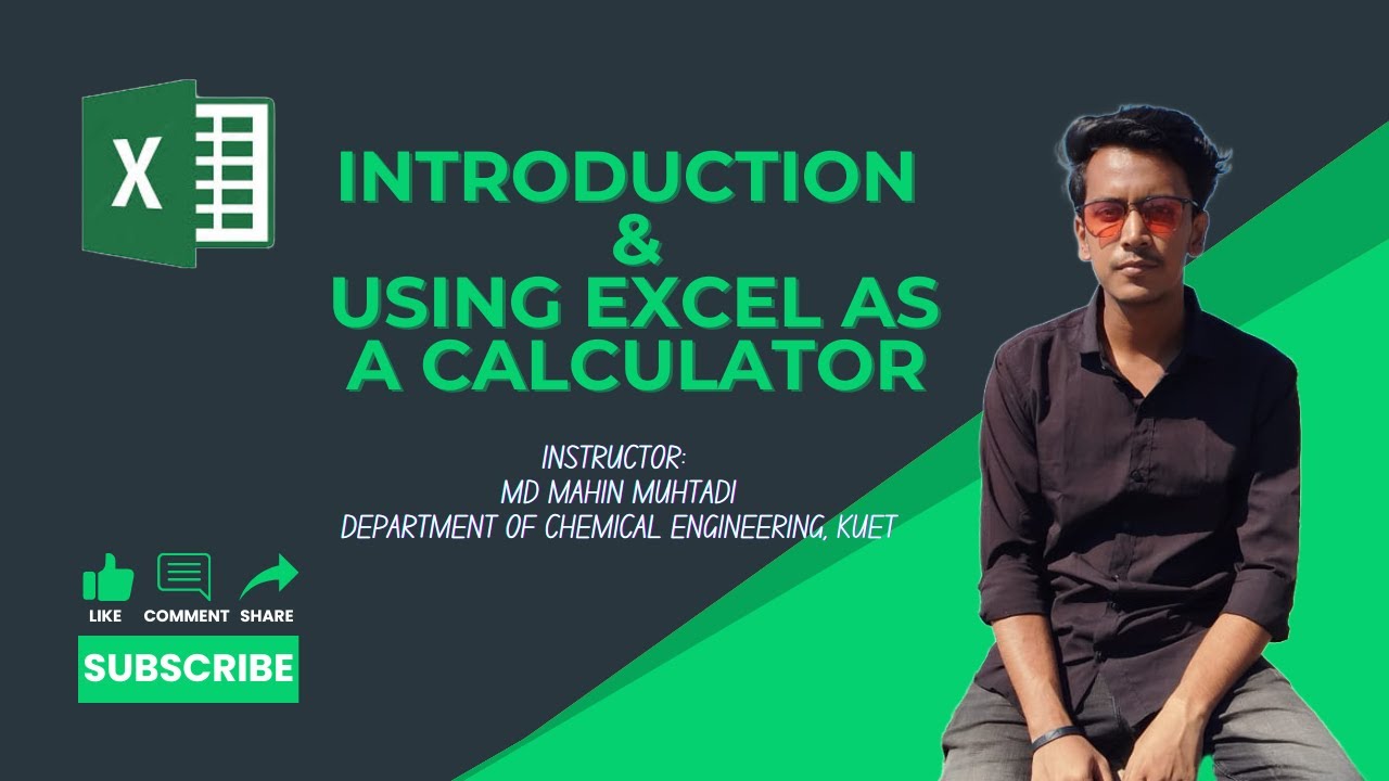 Excel for Chemical Engineering V-01| Basic calculations of excel.