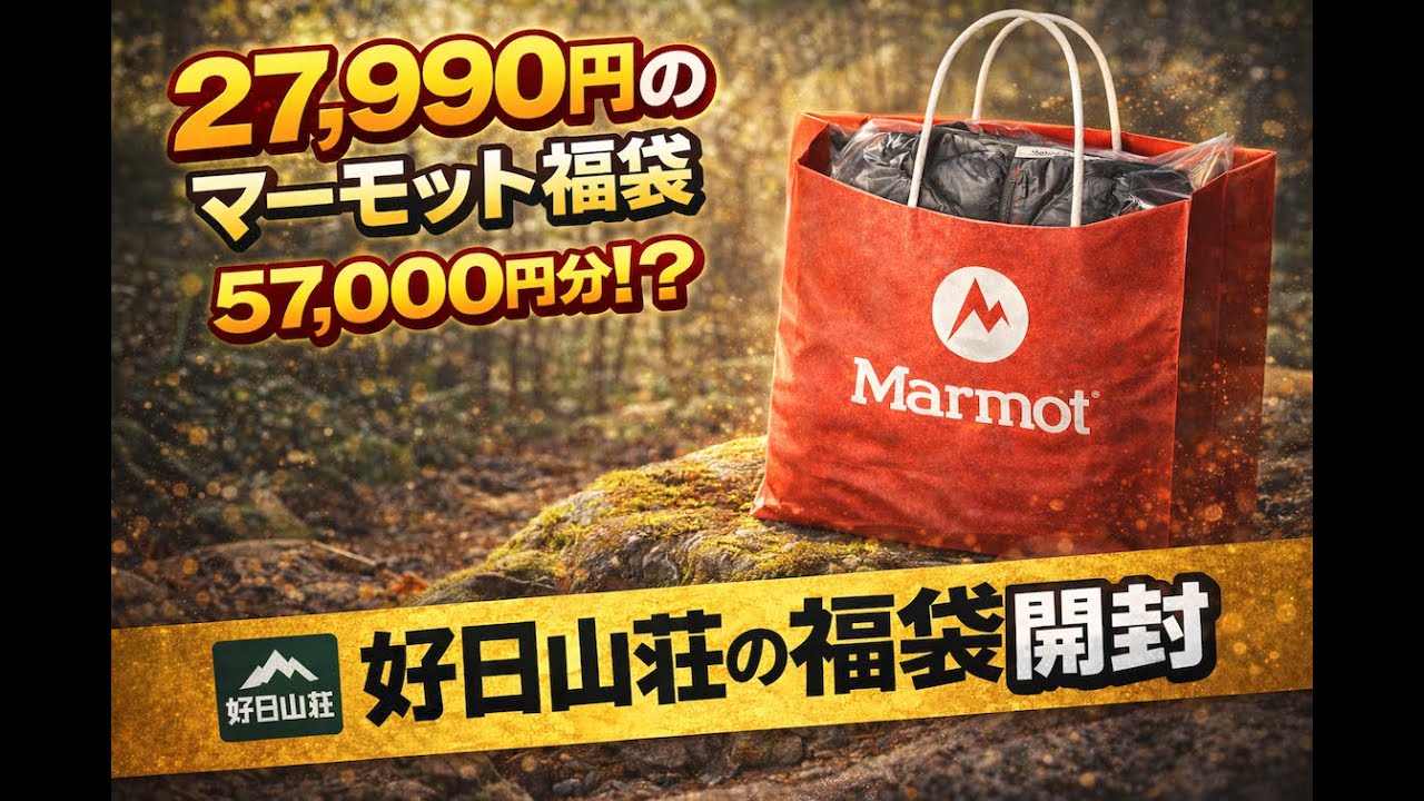 【Marmot福袋】2026年 27,990円の福袋の中身は57,000円相当？　好日山荘（GsMALL）より福袋が到着したので開封します！【マーモット】