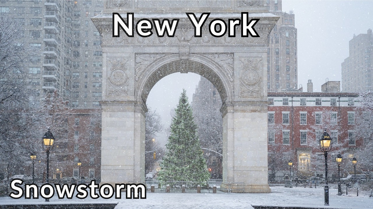 New York City's First Snowstorm, Peaceful Early Morning Walk Greenwich Village | 4K