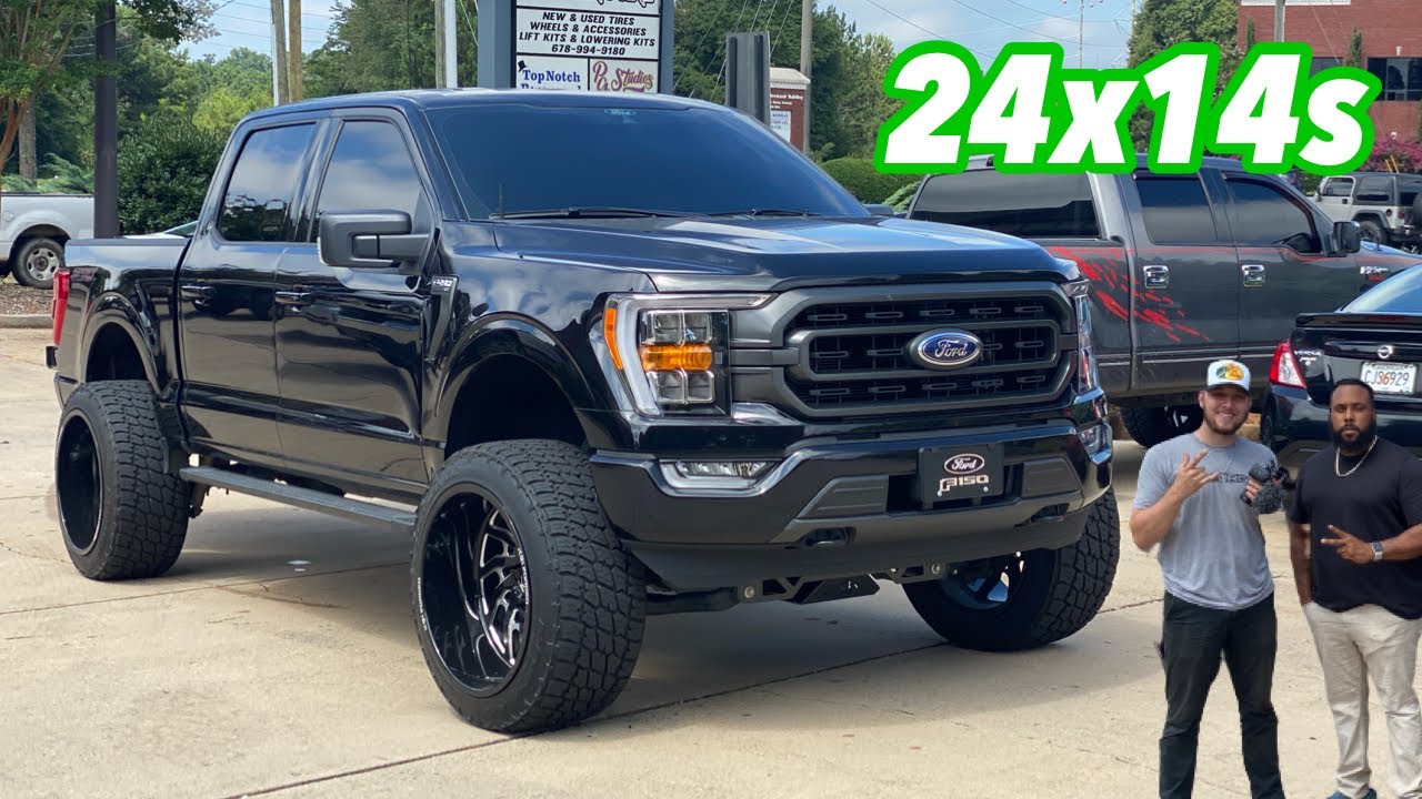 The BIGGEST lift for a 2022 Ford F150 | Lifted FORD | 24X14s | Cutting