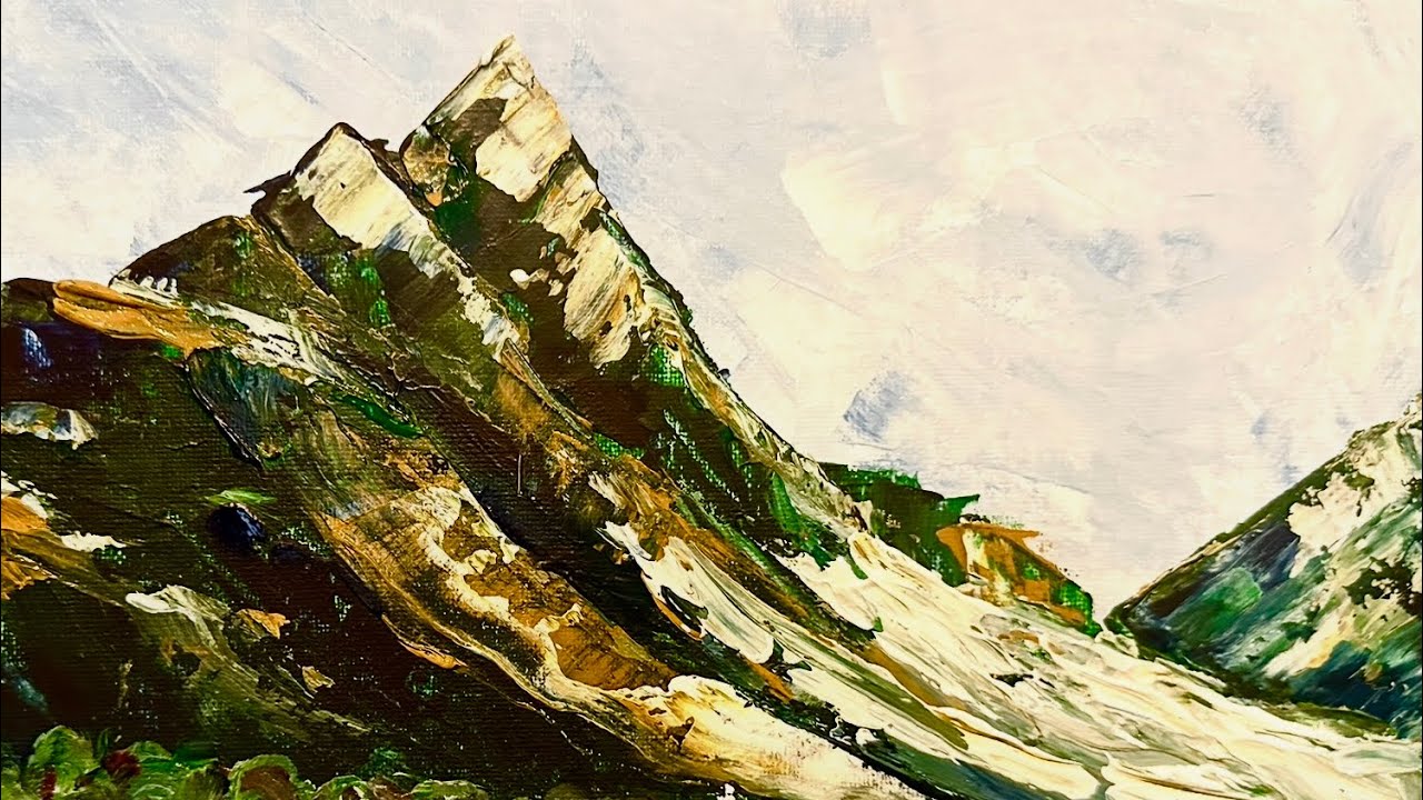 Creating Mountains with a Palette Knife | Acrylic Painting