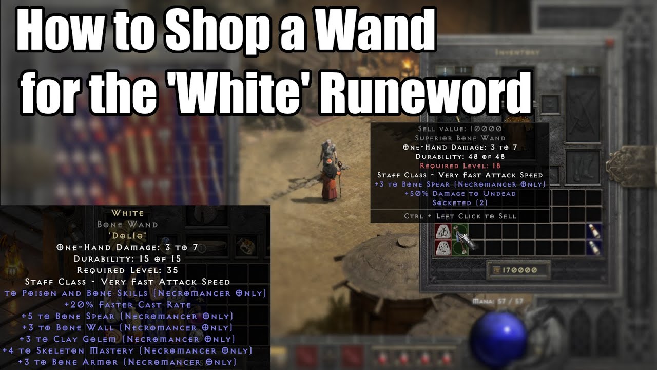 How to Shop very powerful Wands for White Runeword early in the Game - Diablo 2 Resurrected