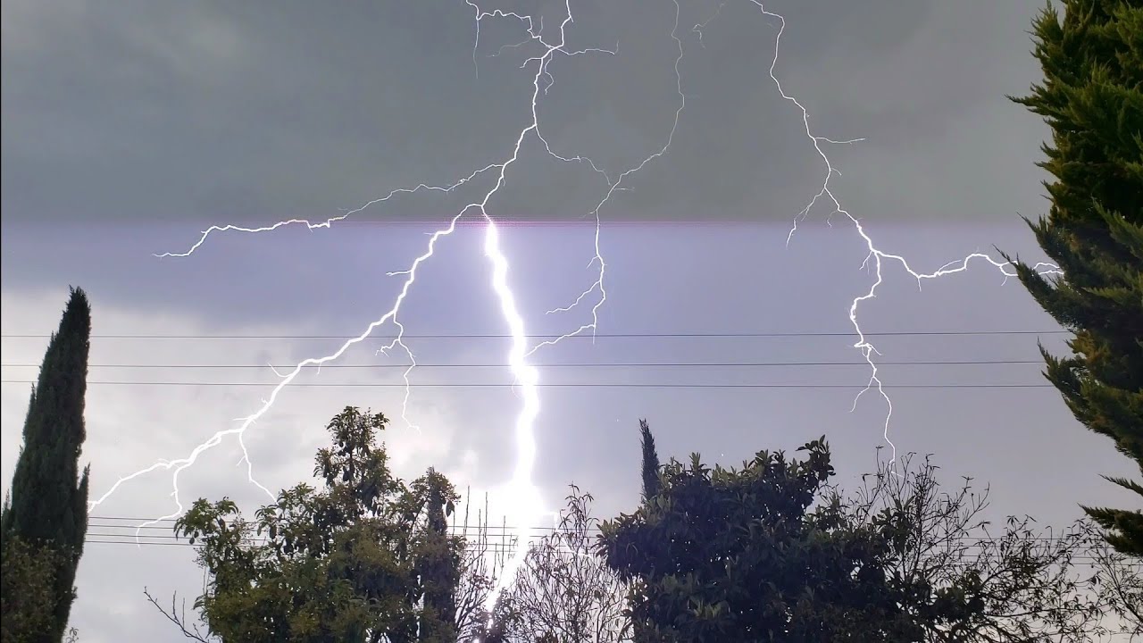 Intense thunderstorm with very loud thunder and non-stop lightning in Michoacán México March 6, 2019