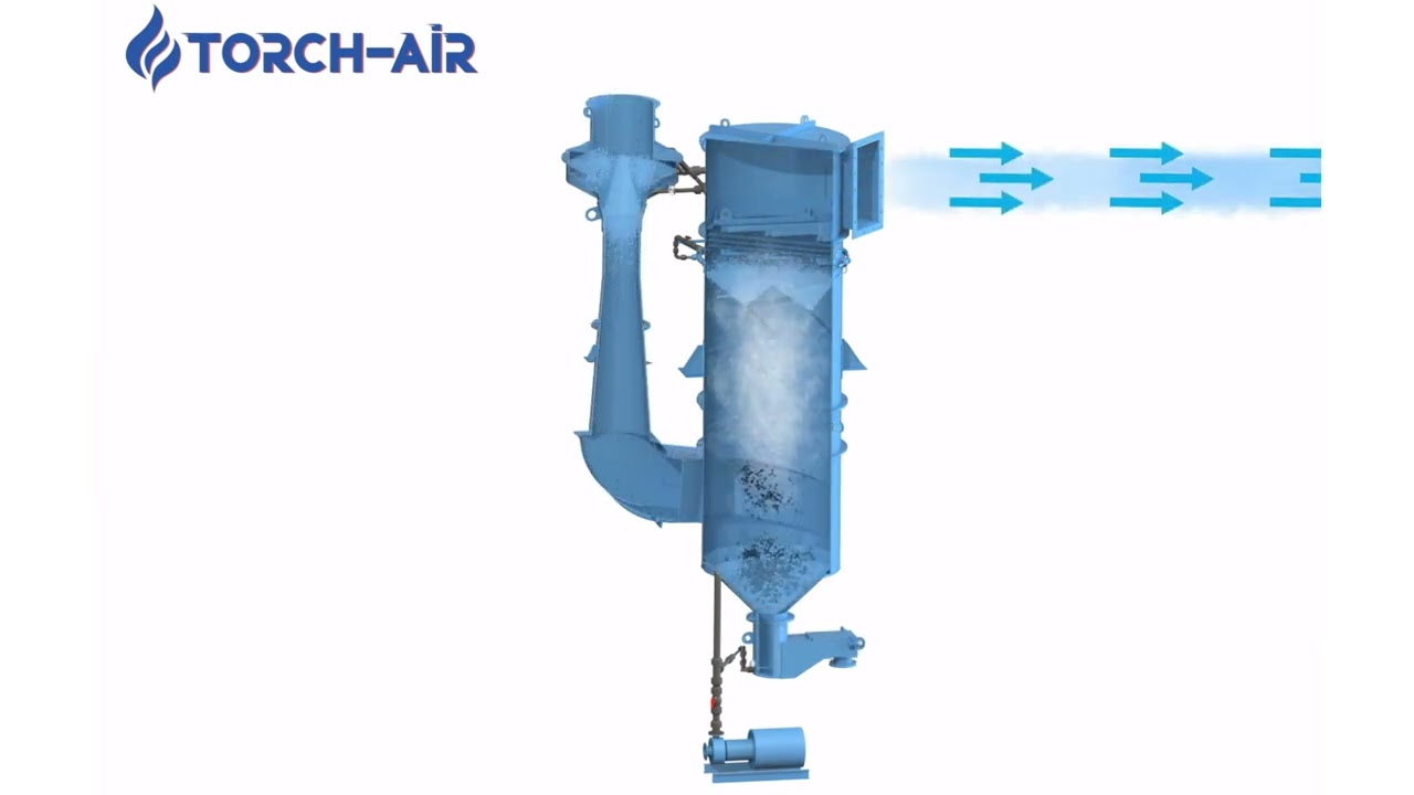Animation of the Wet Scrubber Operation: Venturi Scrubber with a Cyclonic Separator
