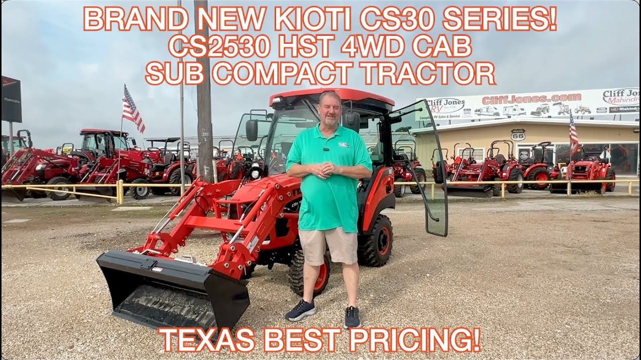 Brand New Kioti CS30 Series CS2530 HST 4WD Sub Compact Cab Tractor With Loader