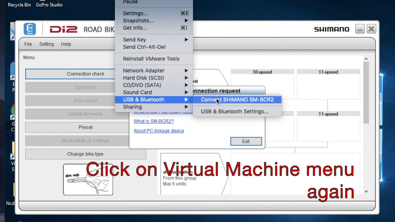 Getting E-tube Project to recognize SM-BCR2 in VMware Fusion