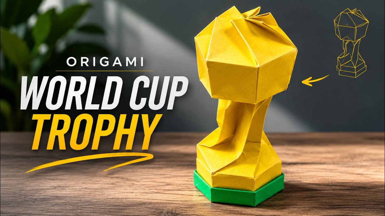Туториал по оригами: Кубок мира FIFA 🏆 | Как сделать кубок FIFA из бумаги пошагово