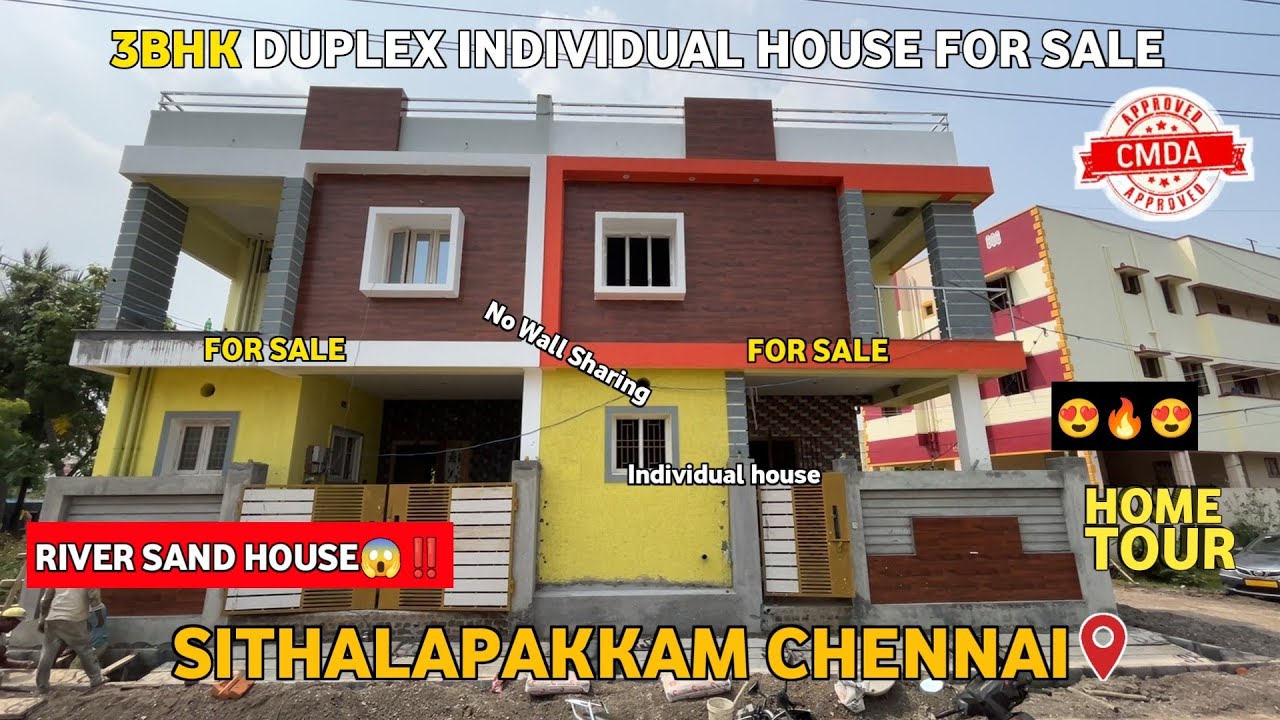 Corner 3BHK Individual House for sale in Medavakkam Sithalapakkam💥Chennai🥳River Sand Built House‼️🥳