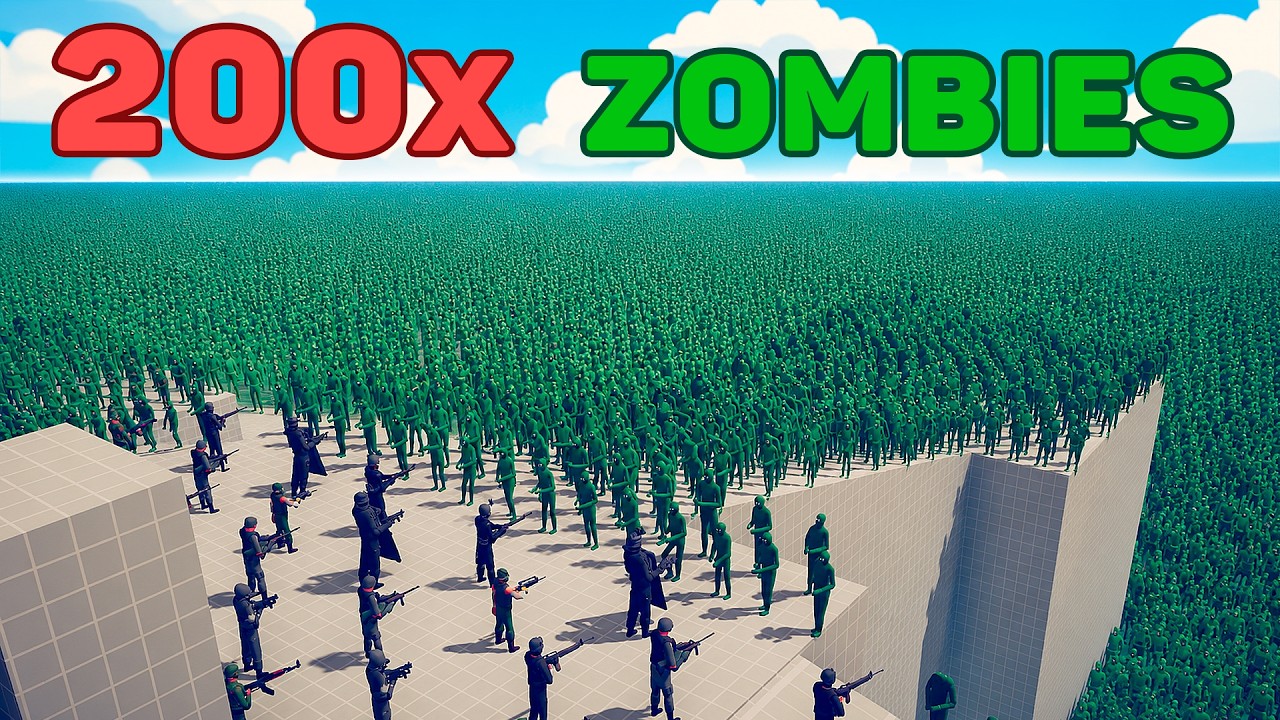 ⚠️ SWAT Army vs 200x ZOMBIES! - Totally Accurate Battle Simulator TABS