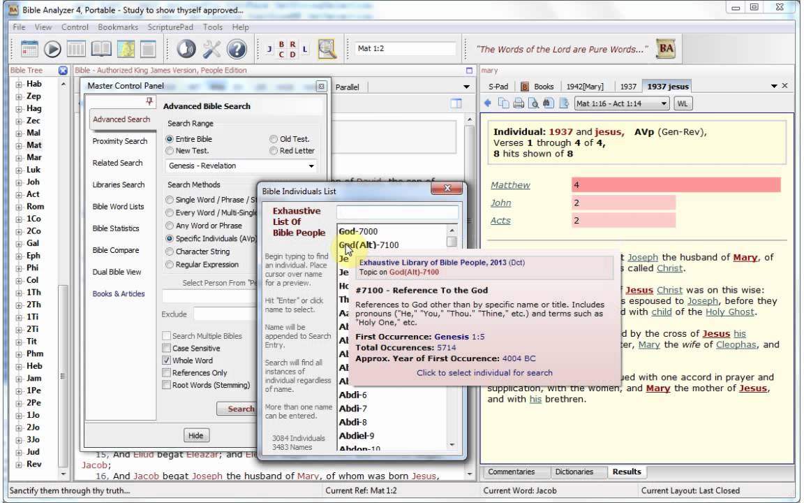 Bible Analyzer - Individual Bible Search