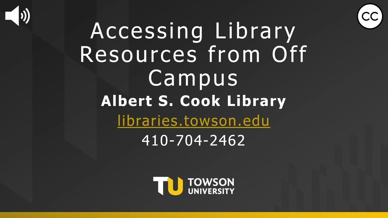 Accessing Cook Library Resources from Off Campus