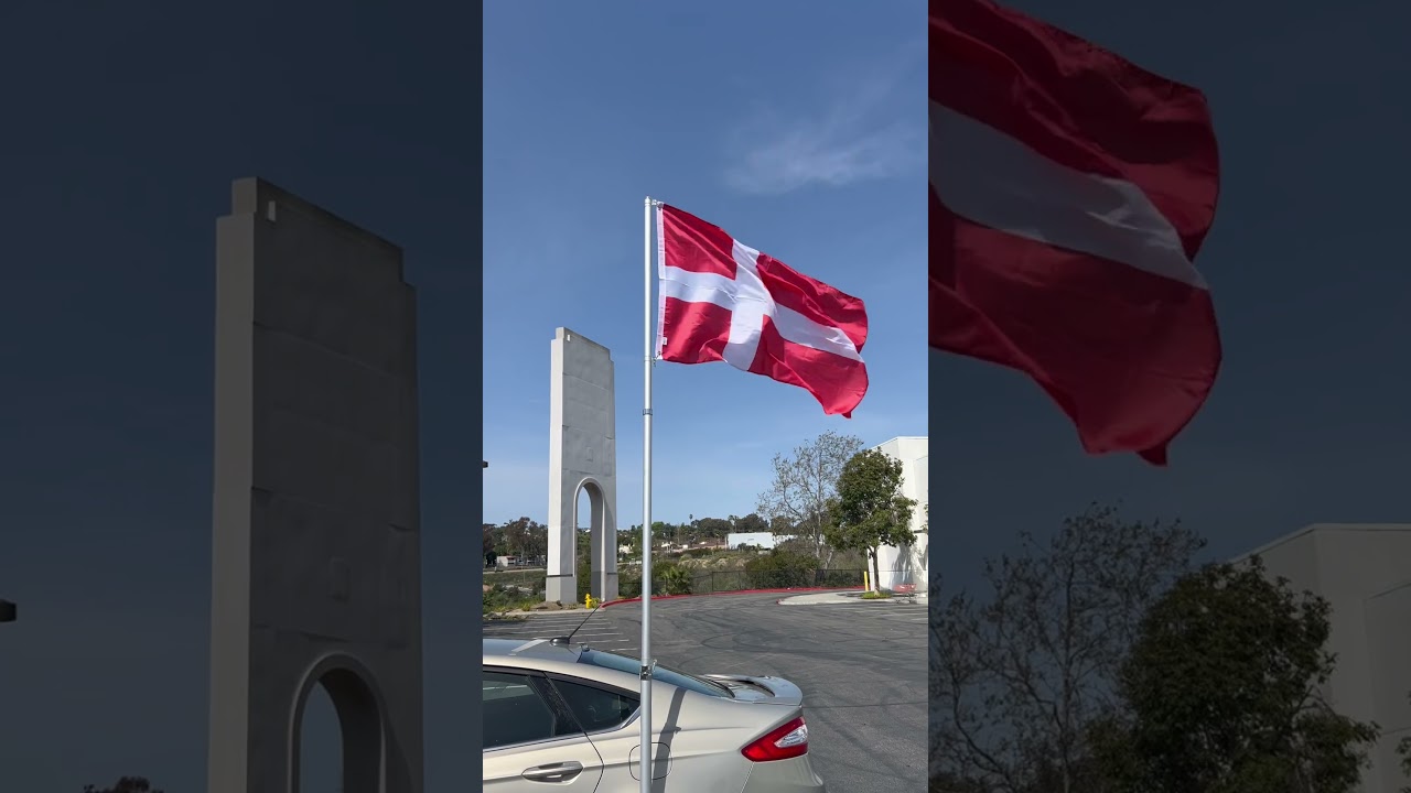 Danish flag in a steady breeze #denmark #danish #dansk #dannebrog #flags