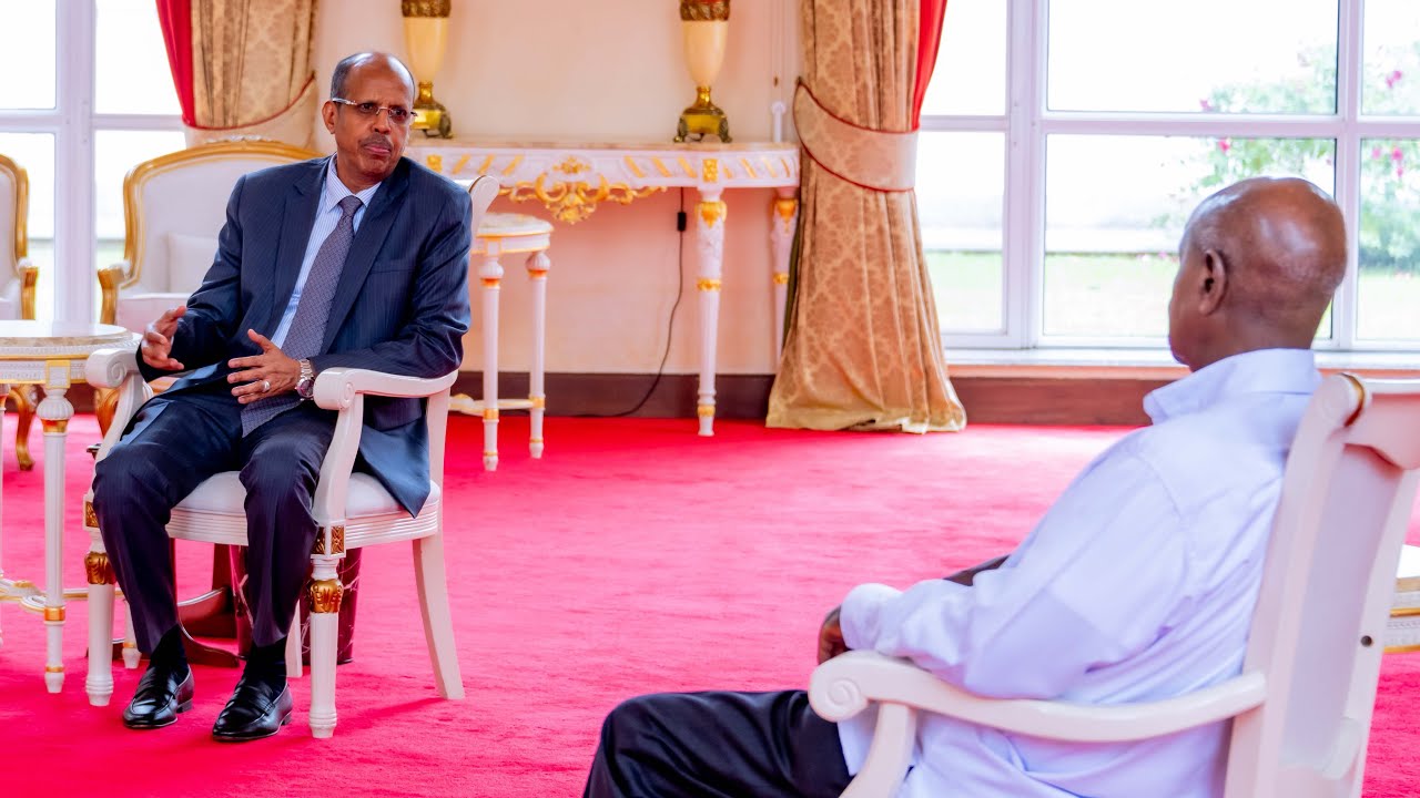President Museveni welcomes new African Union Commission Chairman, H.E. Mahmoud Ali Youssouf