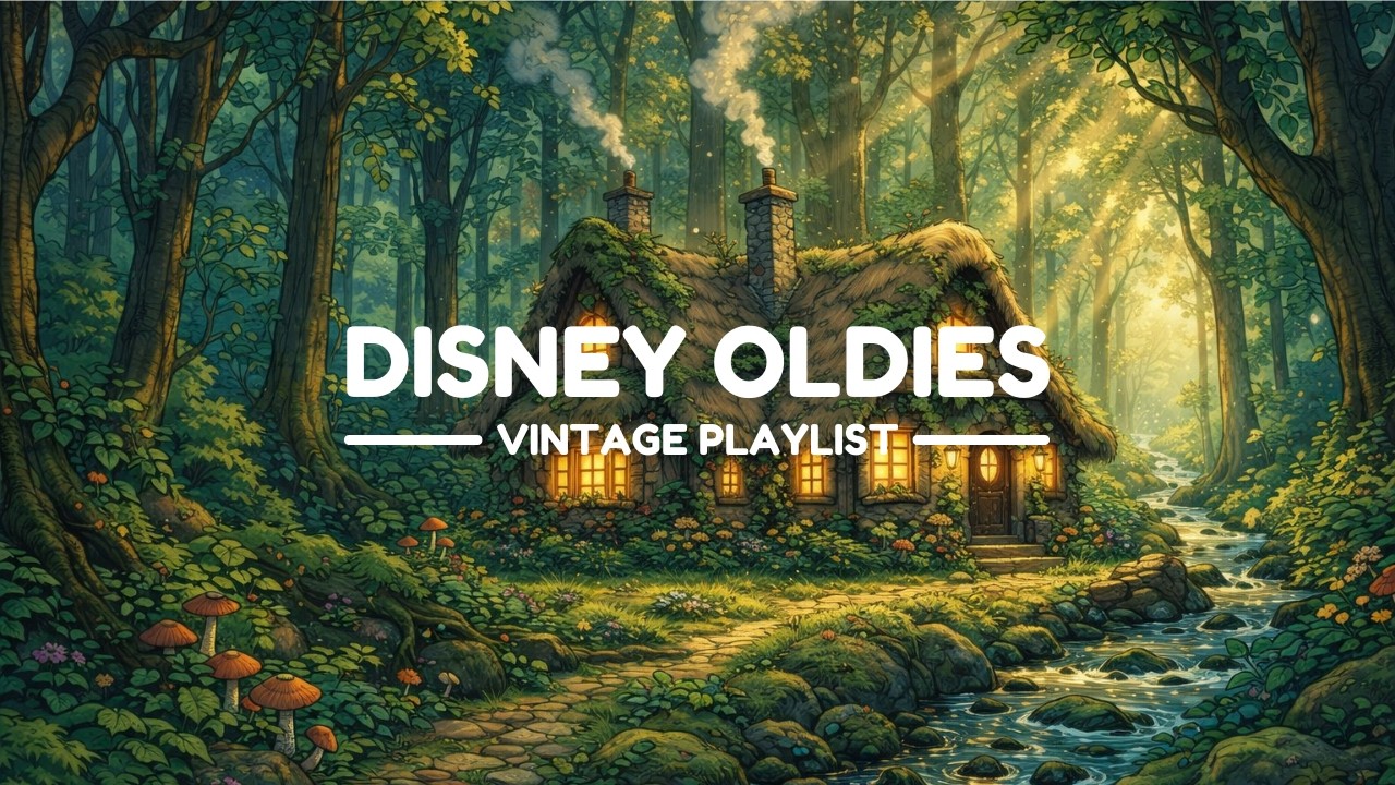 Cozy Cottage Ambience | Classic Disney Oldies Playing Softly in the Background, Sleep, Study, relax