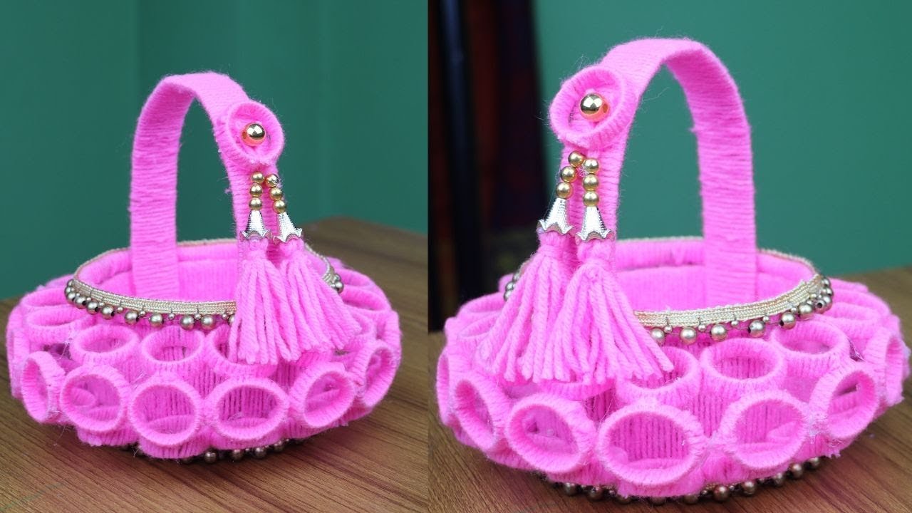 Woolen art and craft - Wool craft designs for home decor - Best out of waste - Woolen craft ideas
