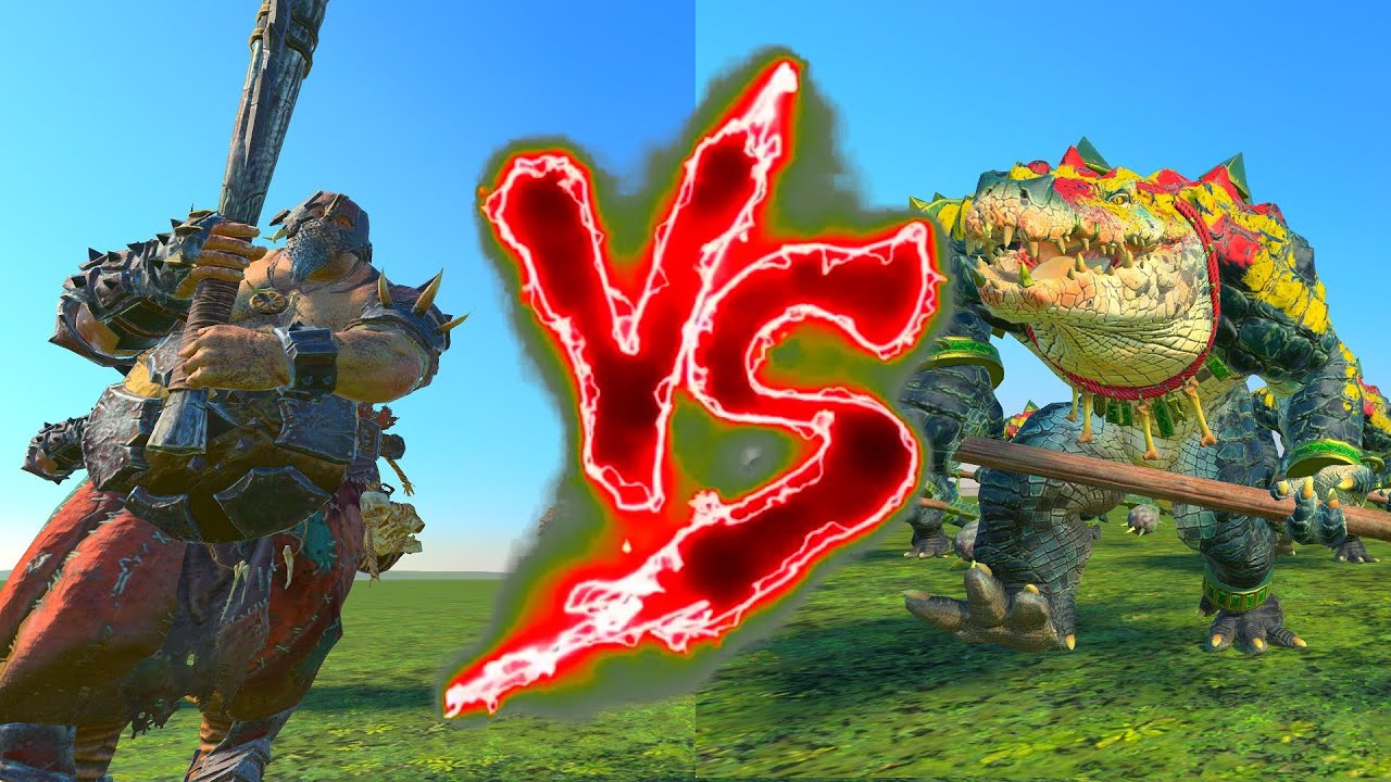Ironguts VS Kroxigor. Total War Warhammer 3