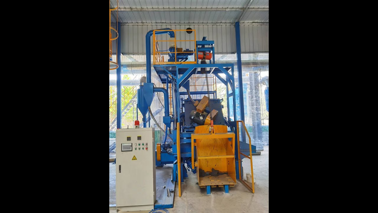 Barrel shot blast machine, Drum shot blast machine, Barrel blasting machine, QGT1000 Model