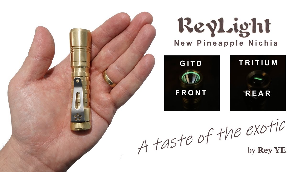 Upgraded ReyLight Pineapple Nichia - 470 Lumen brass AA Flashlight!